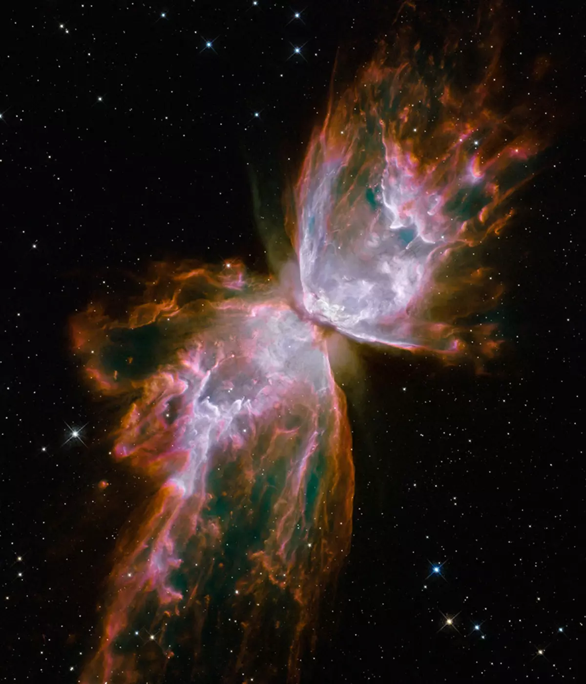 பட்டாம்பூச்சி நெபுலா NGC 63 இல் ஸ்டெல்லர் இறப்பு இருந்து வெளிவரும்