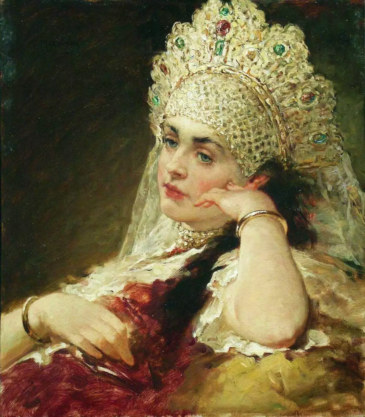 Giunsa ang Kokoshnik nagpakita sa Russia: ang headdress sa Russian nga katahum 35676_2