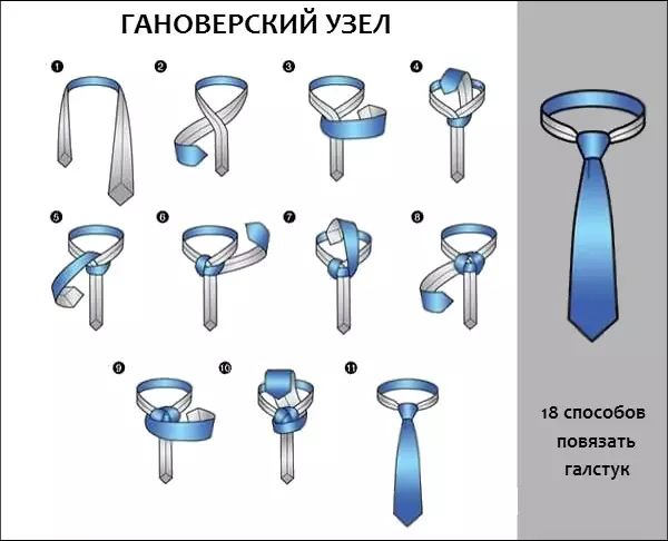 18 maneiras de amarrar uma gravata em imagens simples e compreensíveis 37126_11