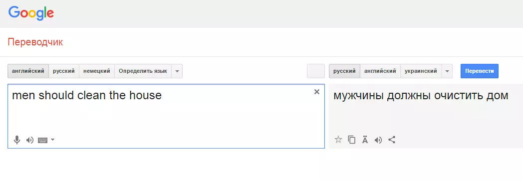 "Mężczyźni powinni oczyścić dom": zabawny wybór zwrotów z tłumacza Google