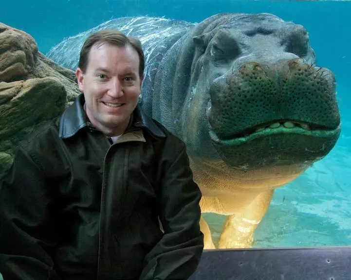 Ζωική-Photoobomb-Χαμογελαστή-Hippo